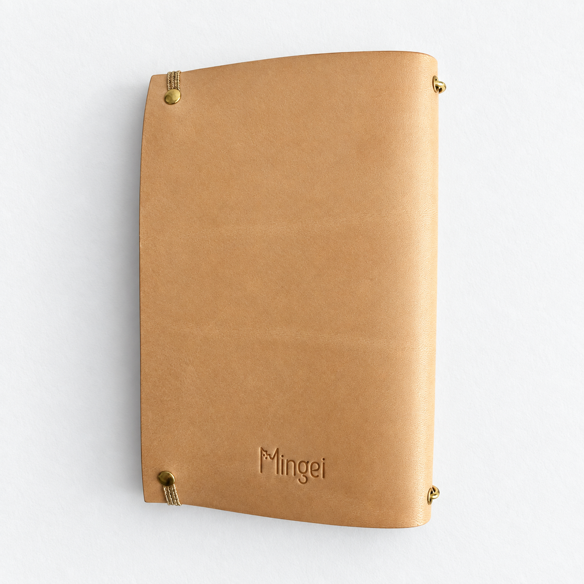 Carnet Armérie en cuir naturel, de dos