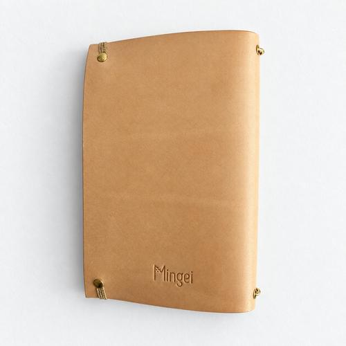 Carnet Armérie en cuir naturel, de dos