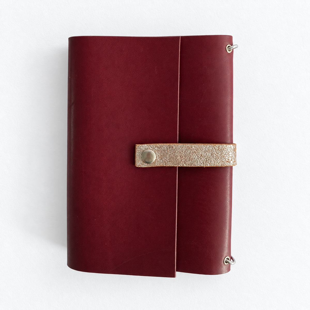 Carnet Anémone en cuir prune