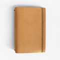 Carnet Armérie en cuir naturel, de face